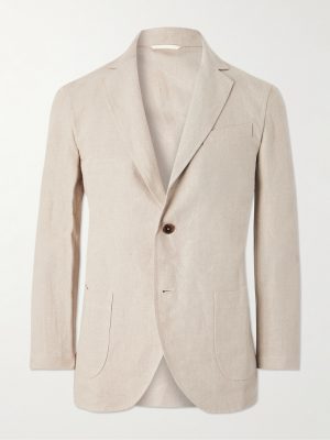 Essential Unstructured Washed Belgian Linen Suit Jacket Essential Unstructured Washed Belgian Linen Suit Jacket