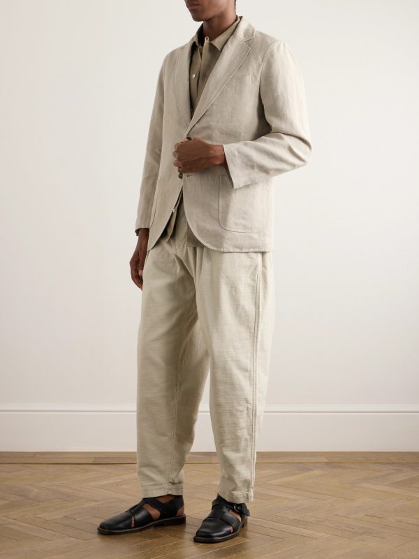Essential Unstructured Washed Belgian Linen Suit Jacket - OU Essential Unstructured Washed Belgian Linen Suit Jacket - OU