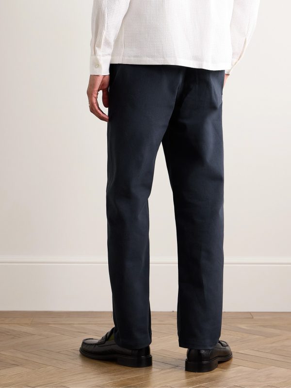 Balloon Barrel-Leg Cotton-Drill Trousers - BK