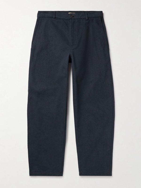 Balloon Barrel-Leg Cotton-Drill Trousers