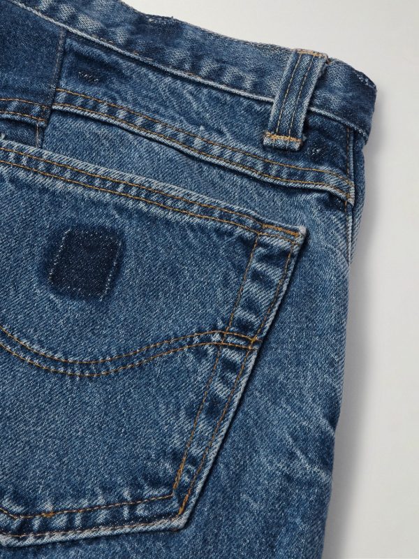 Straight-Leg Patchwork Embellished Upcycled Jeans - CU
