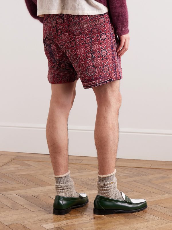 Ajrakh Printed Cotton Drawstring Shorts - BK