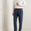 Slim-Fit Pleated Linen Trousers - OU