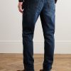 Slim-Fit Straight-Leg Logo-Embroidered Jeans - BK