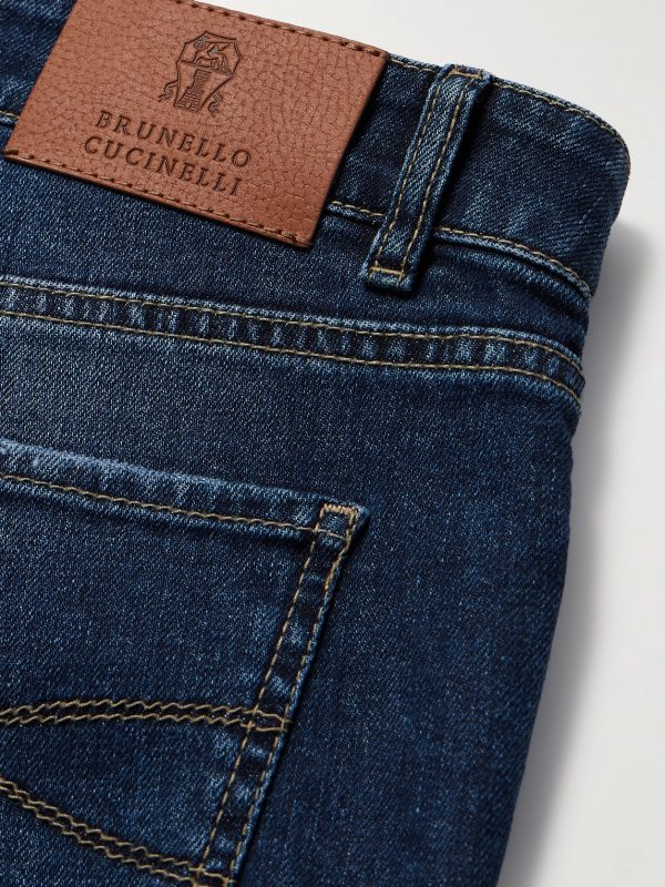Slim-Fit Straight-Leg Logo-Embroidered Jeans - CU