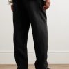 Straight-Leg Pleated Linen-Twill Drawstring Trousers - BK Straight-Leg Pleated Linen-Twill Drawstring Trousers - BK