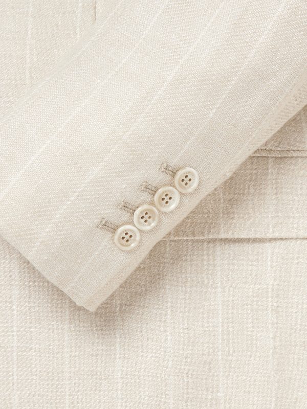 Unstructured Striped Linen, Wool and Silk-Blend Blazer - CU Unstructured Striped Linen, Wool and Silk-Blend Blazer - CU