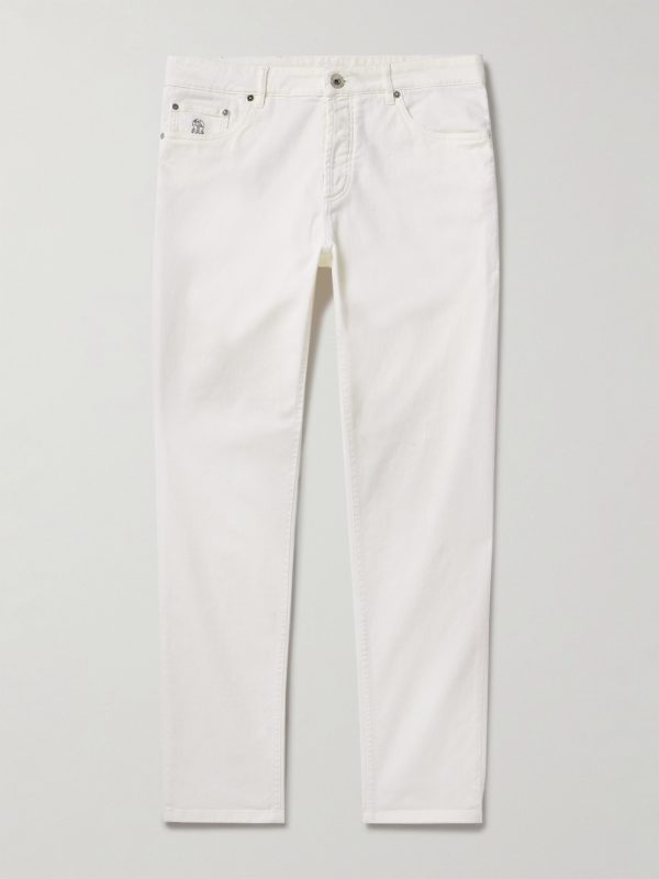 Slim-Fit Straight-Leg Logo-Embroidered Jeans Slim-Fit Straight-Leg Logo-Embroidered Jeans