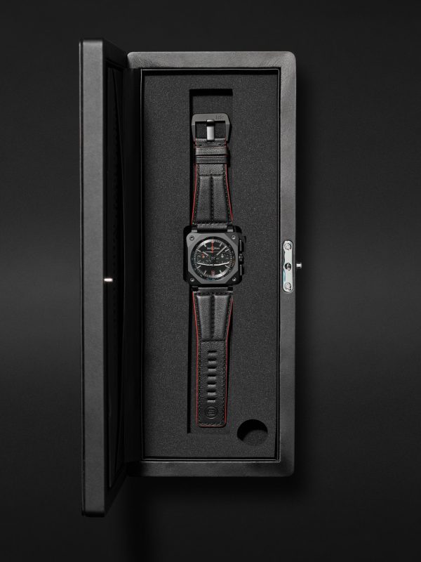 BR 03-94 BLACKTRACK Limited Edition Automatic Chronograph 42mm Ceramic and Leather Watch, Ref. No. BR0394-BTR-CE/SCA - E3 BR 03-94 BLACKTRACK Limited Edition Automatic Chronograph 42mm Ceramic and Leather Watch, Ref. No. BR0394-BTR-CE/SCA - E3