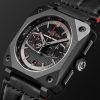 BR 03-94 BLACKTRACK Limited Edition Automatic Chronograph 42mm Ceramic and Leather Watch, Ref. No. BR0394-BTR-CE/SCA - FR BR 03-94 BLACKTRACK Limited Edition Automatic Chronograph 42mm Ceramic and Leather Watch, Ref. No. BR0394-BTR-CE/SCA - FR