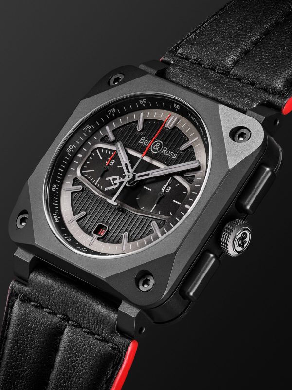 BR 03-94 BLACKTRACK Limited Edition Automatic Chronograph 42mm Ceramic and Leather Watch, Ref. No. BR0394-BTR-CE/SCA - FR BR 03-94 BLACKTRACK Limited Edition Automatic Chronograph 42mm Ceramic and Leather Watch, Ref. No. BR0394-BTR-CE/SCA - FR