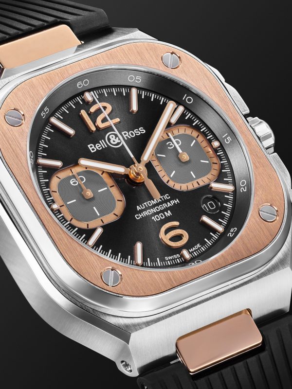 BR 05 Automatic Chronograph 42mm 18-Karat Rose Gold, Stainless Steel and Rubber Watch, Ref. No. BR05C-RTH-STPG/SRB - CU BR 05 Automatic Chronograph 42mm 18-Karat Rose Gold, Stainless Steel and Rubber Watch, Ref. No. BR05C-RTH-STPG/SRB - CU