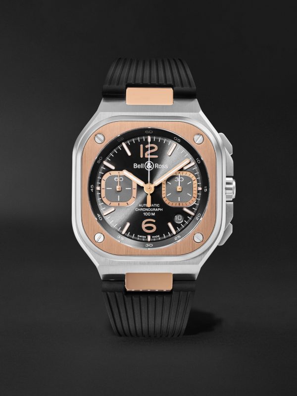 BR 05 Automatic Chronograph 42mm 18-Karat Rose Gold, Stainless Steel and Rubber Watch, Ref. No. BR05C-RTH-STPG/SRB BR 05 Automatic Chronograph 42mm 18-Karat Rose Gold, Stainless Steel and Rubber Watch, Ref. No. BR05C-RTH-STPG/SRB