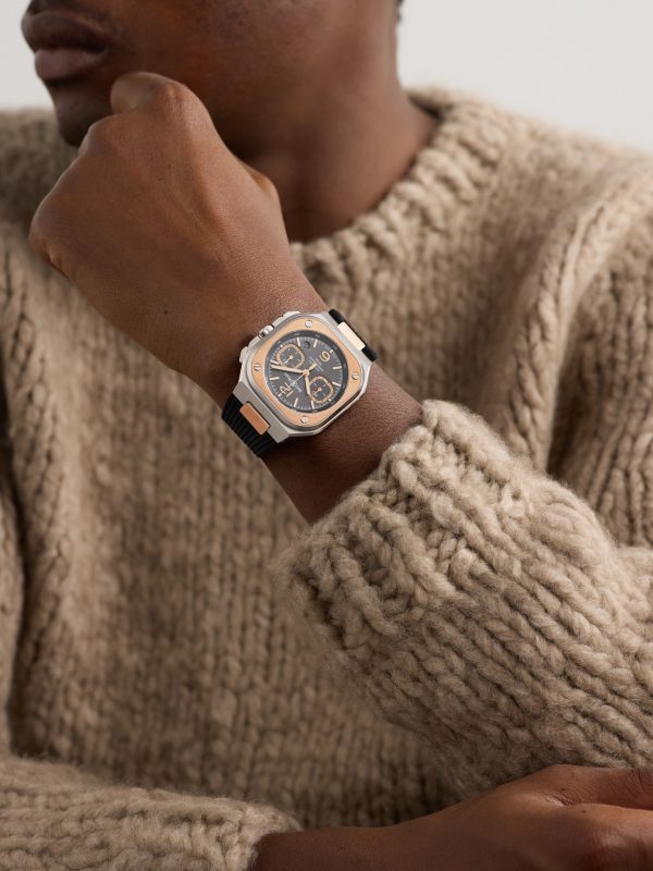 BR 05 Automatic Chronograph 42mm 18-Karat Rose Gold, Stainless Steel and Rubber Watch, Ref. No. BR05C-RTH-STPG/SRB - OU BR 05 Automatic Chronograph 42mm 18-Karat Rose Gold, Stainless Steel and Rubber Watch, Ref. No. BR05C-RTH-STPG/SRB - OU