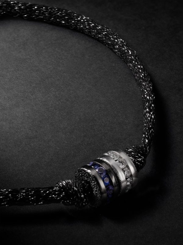 Forte Beads Blackened and White Gold, Sapphire, Diamond and Lurex Bracelet - CU