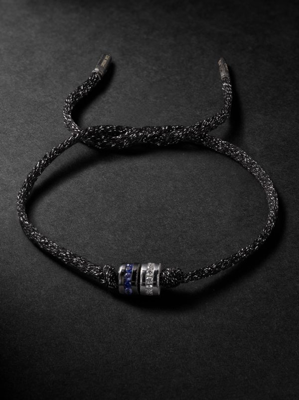 Forte Beads Blackened and White Gold, Sapphire, Diamond and Lurex Bracelet