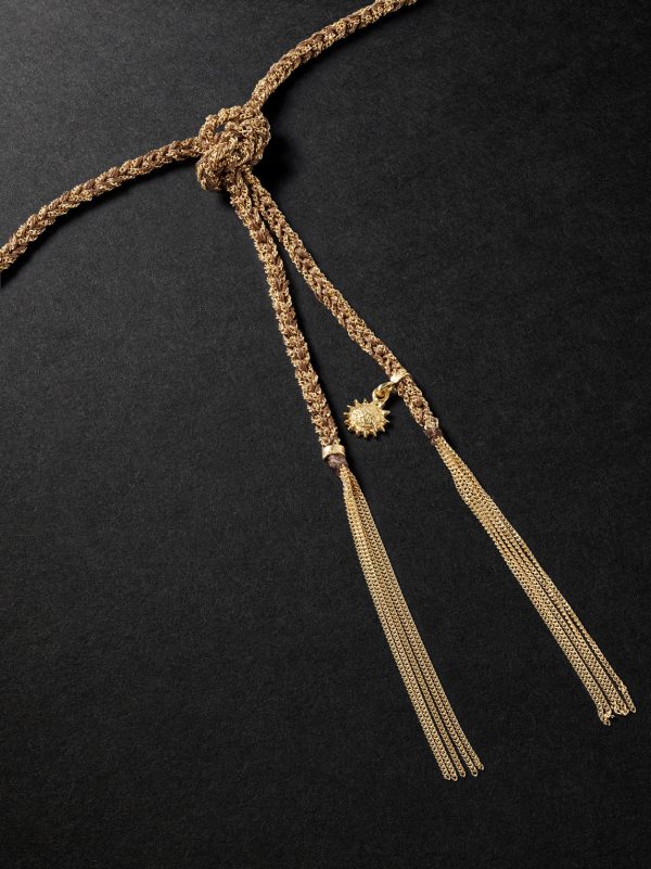 Lucky Energy Gold and Silk Necklace - BK Lucky Energy Gold and Silk Necklace - BK