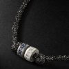 Forte Beads Blackened and White Gold, Sapphire, Diamond and Lurex Necklace - CU Forte Beads Blackened and White Gold, Sapphire, Diamond and Lurex Necklace - CU