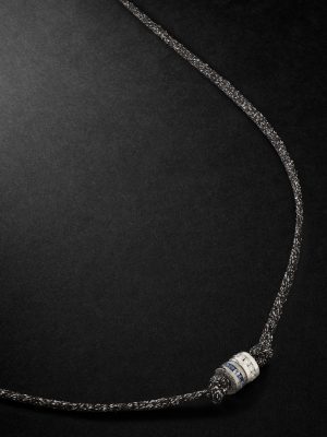 Forte Beads Blackened and White Gold, Sapphire, Diamond and Lurex Necklace