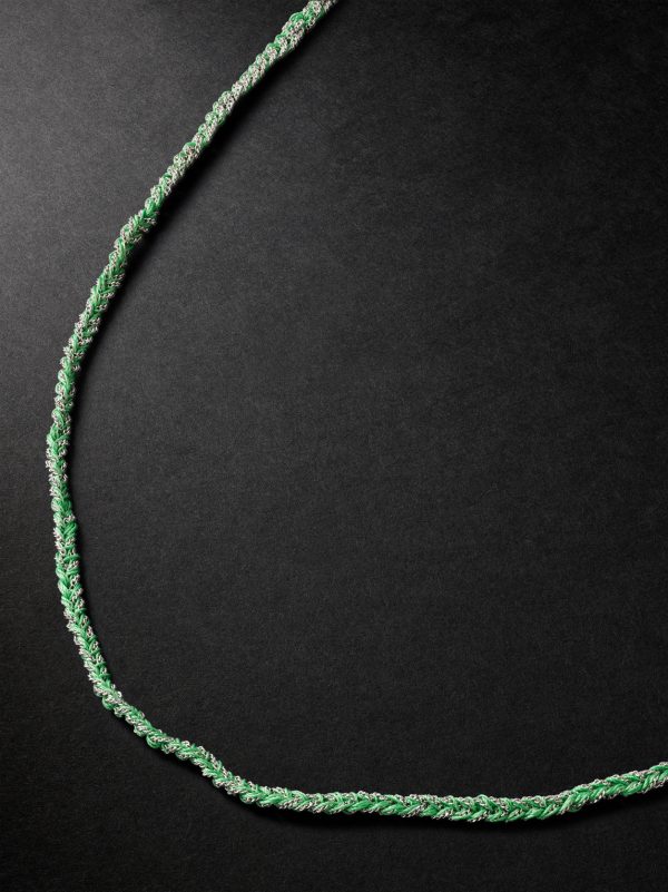 Lucky Money White Gold and Silk Necklace Lucky Money White Gold and Silk Necklace
