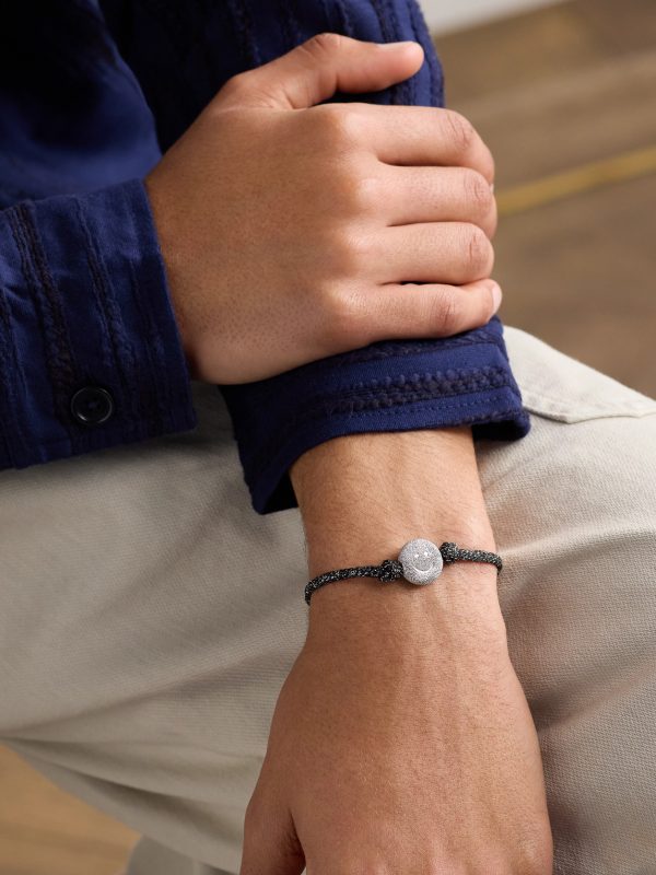 FORTE Got Lucky Florentine Finish Sorriso White Gold and Lurex Bracelet - FR FORTE Got Lucky Florentine Finish Sorriso White Gold and Lurex Bracelet - FR