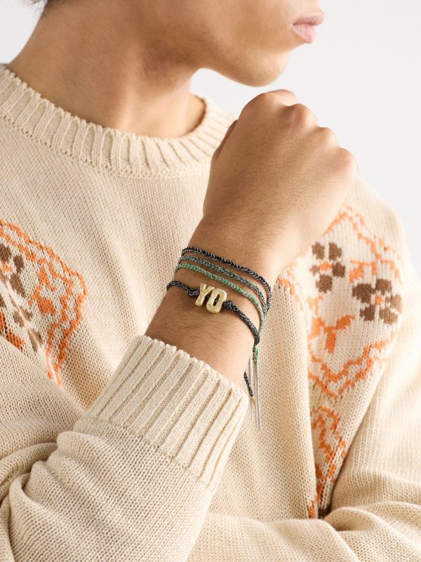 Lucky Health White Gold and Silk Bracelet - E2