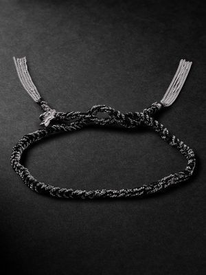 Lucky Health White Gold and Silk Bracelet Lucky Health White Gold and Silk Bracelet