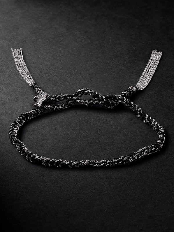 Lucky Health White Gold and Silk Bracelet