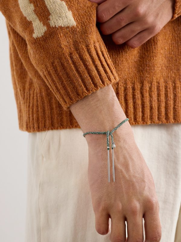 Lucky Fortune White Gold and Silk Bracelet - FR Lucky Fortune White Gold and Silk Bracelet - FR