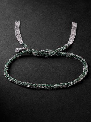 Lucky Fortune White Gold and Silk Bracelet