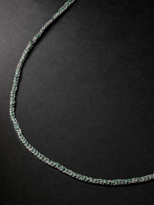 Lucky Fortune White Gold and Silk Necklace