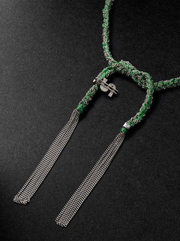 Lucky Money White Gold and Silk Bracelet - BK Lucky Money White Gold and Silk Bracelet - BK