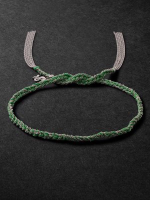 Lucky Money White Gold and Silk Bracelet Lucky Money White Gold and Silk Bracelet
