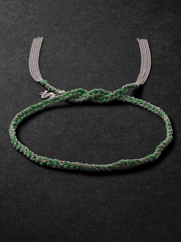 Lucky Money White Gold and Silk Bracelet Lucky Money White Gold and Silk Bracelet