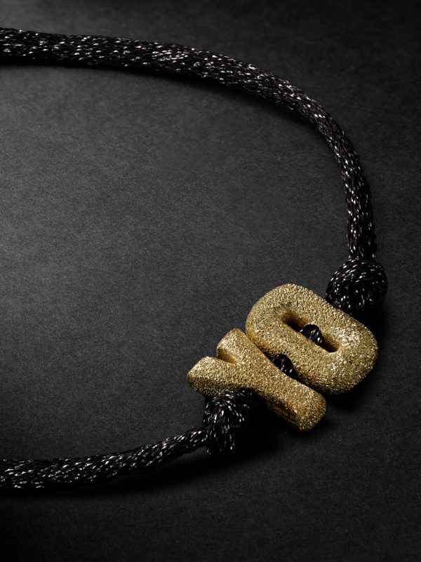 FORTE Beads Florentine Finish Letter Gold and Lurex Cord Bracelet - CU
