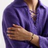 FORTE Beads Florentine Finish Letter Gold and Lurex Cord Bracelet - FR