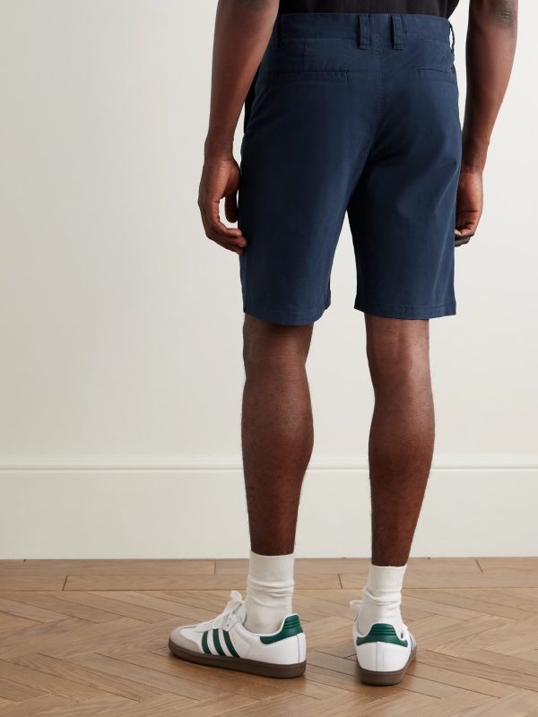 Crown 1090 Straight-Leg Brushed Organic Cotton-Blend Twill Shorts - BK Crown 1090 Straight-Leg Brushed Organic Cotton-Blend Twill Shorts - BK