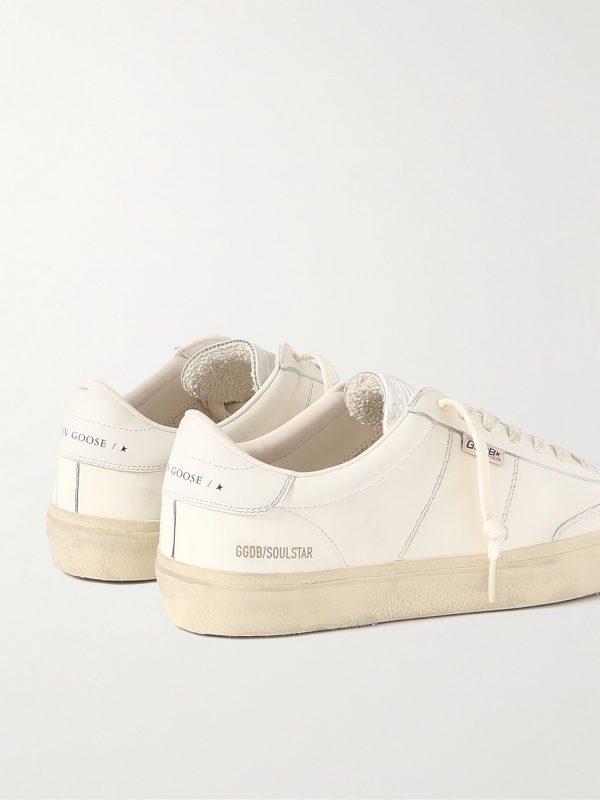 Soul-Star Distressed Leather Sneakers - BK Soul-Star Distressed Leather Sneakers - BK