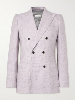 Bruce Slim-Fit Double-Breasted Tweed Suit Jacket