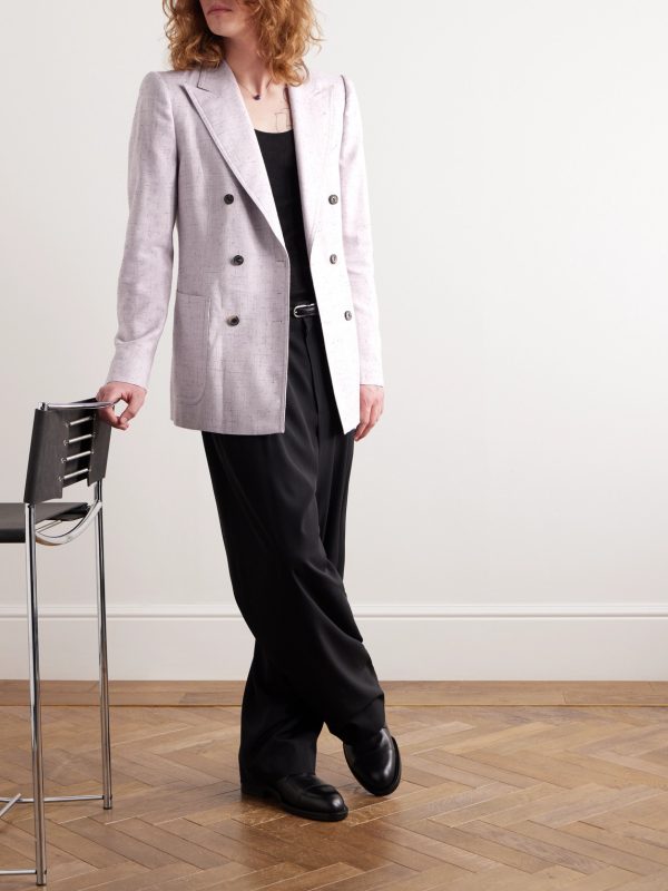 Bruce Slim-Fit Double-Breasted Tweed Suit Jacket - OU