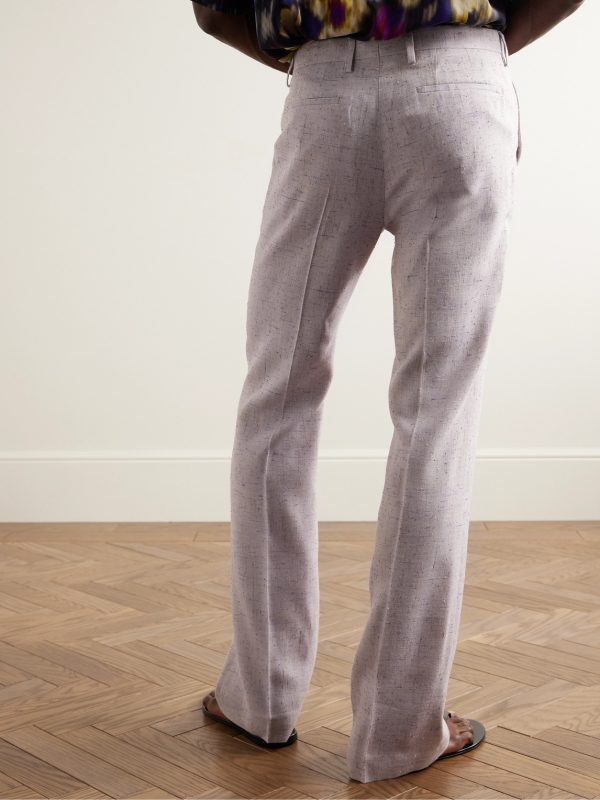 Slim-Fit Flared Tweed Suit Trousers - BK Slim-Fit Flared Tweed Suit Trousers - BK