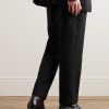 Straight-Leg Grain de Poudre Wool Trousers - BK