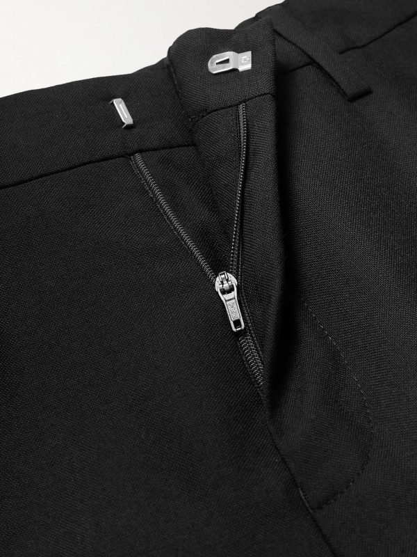 Straight-Leg Grain de Poudre Wool Trousers - E1