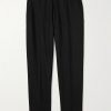Straight-Leg Grain de Poudre Wool Trousers
