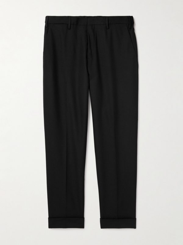 Straight-Leg Grain de Poudre Wool Trousers