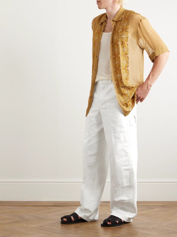 Straight-Leg Cotton Cargo Trousers - OU Straight-Leg Cotton Cargo Trousers - OU