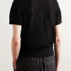Pointelle-Knit Polo Shirt - BK