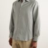 Spread-Collar Cotton and Linen-Blend Shirt - FR Spread-Collar Cotton and Linen-Blend Shirt - FR