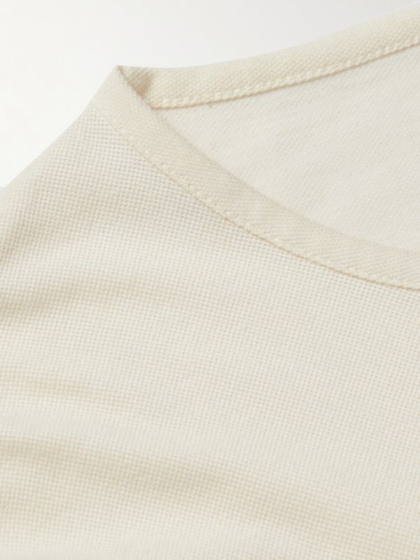 Cotton and Silk-Blend Piqué T-Shirt - CU
