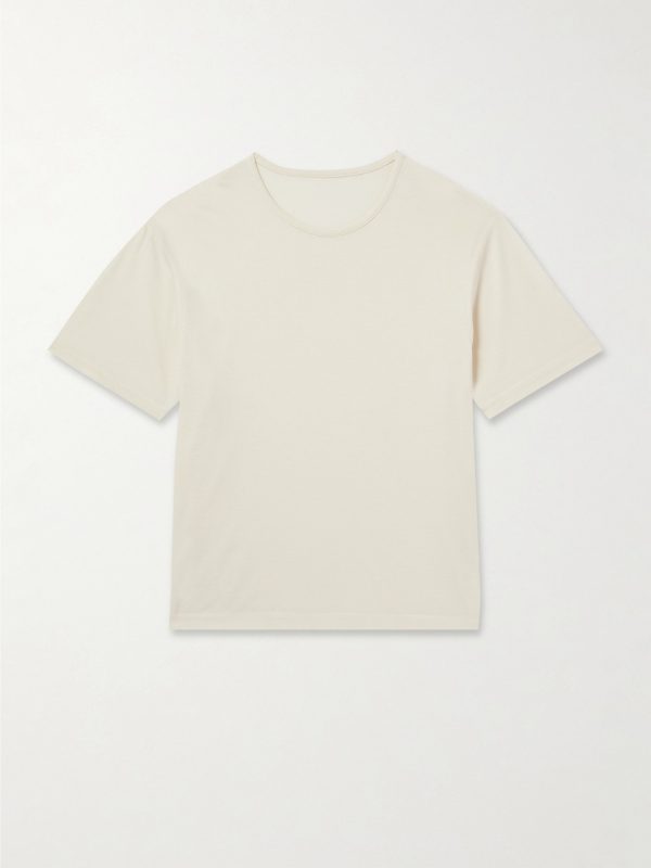 Cotton and Silk-Blend Piqué T-Shirt